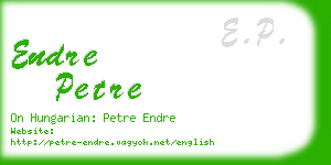 endre petre business card